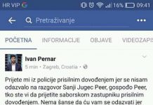 STRAH OD ISTRAGE: PERNAR ODBIO DATI ISKAZ U POLICIJI JER JE ON SABORSKI ZASTUPNIK
