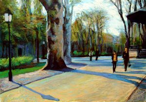 Zrinjevac in spring, mixed media, 60x99, 2009