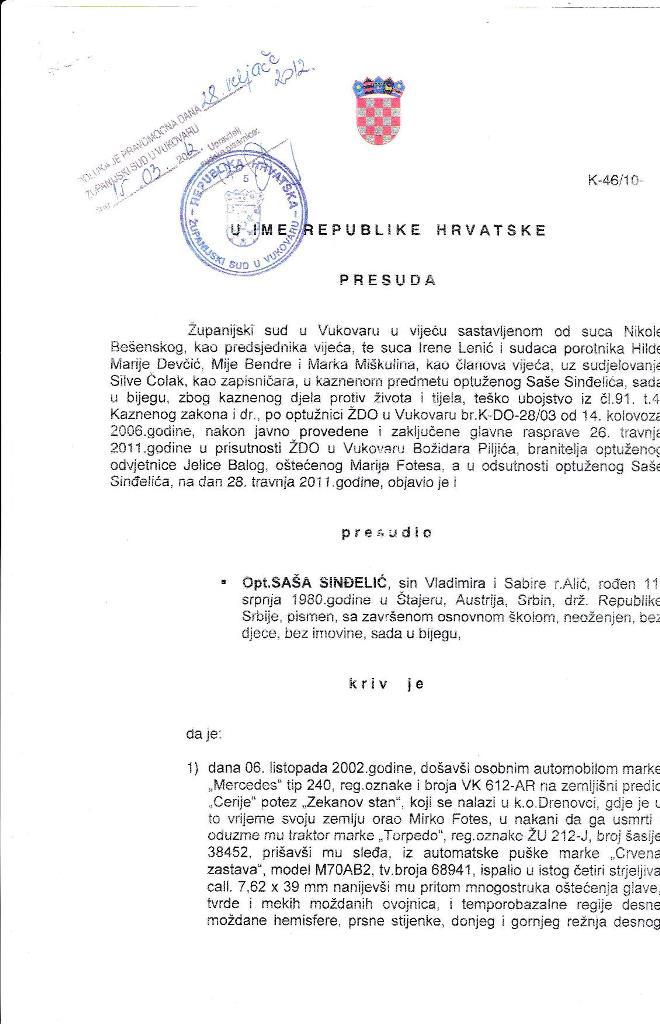 Hrvatska-presuda-Sindjelicu