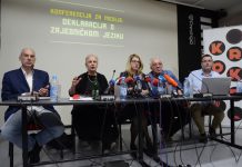 AUTORI SARAJEVSKE DEKLARACIJE O LINGVISTICIDU NAD HRVATSKIM JEZIKOM ZRELI ZA KOLEKTIVNI SUICID U FILMSKOJ REŽIJI GRLIĆA I SA ŠERBEDŽIJOM U GLAVNOJ ULOZI