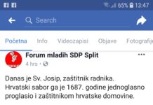 SDP-ovi titovi omladnci iz Splita čestitali praznik uz sliku zločinca i masovnog ubojice Hrvata