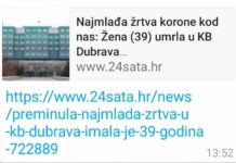 Z. Gregorić: Radi se o preminuloj ženi staroj 39 godina koja je imala je upalu pluća i teške autoimune bolesti