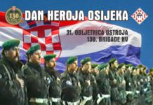 DAN HEROJA OSIJEKA – 31. OBLJETNICA USTROJA 130. BRIGADE HV OSIJEK